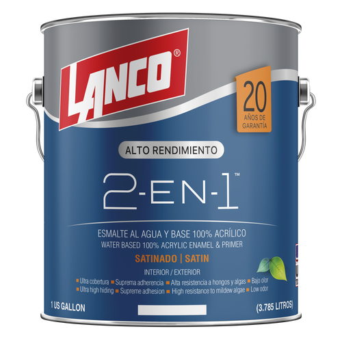 Lanco Esmalte al Agua 2 En 1 Satín (Colores a elección)