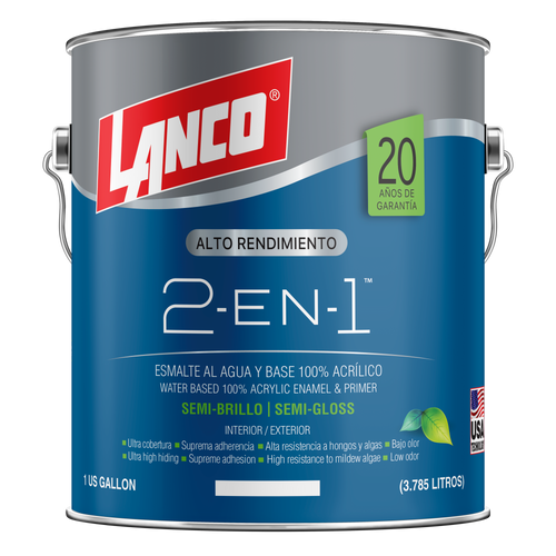 Lanco Esmalte al Agua 2 En 1 Semi Brillo (Colores a elección)