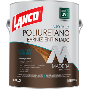 Lanco Barniz de Poliuretano Más Stain 2 en 1 - Brillante