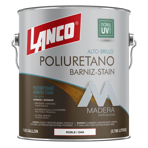Lanco Barniz de Poliuretano Más Stain 2 en 1 - Brillante