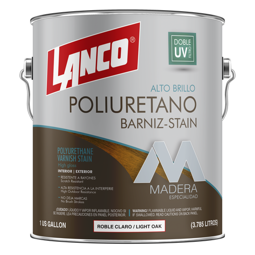 Lanco Barniz de Poliuretano Más Stain 2 en 1 - Brillante