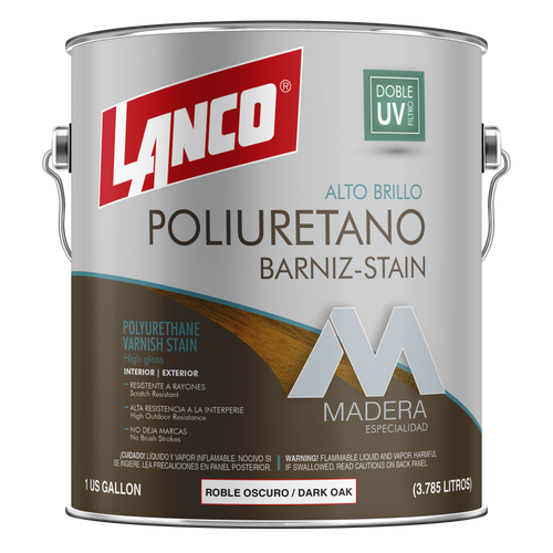 Lanco Barniz de Poliuretano Más Stain 2 en 1 - Brillante