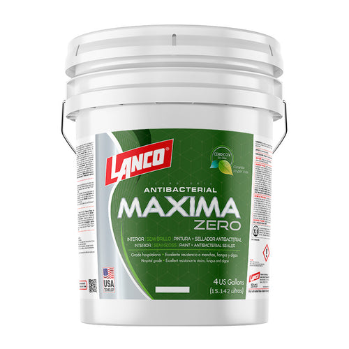 Lanco Esmalte al Agua Antibacterial Máxima Zero - Semibrillo (Disponible en Múltiples Colores)