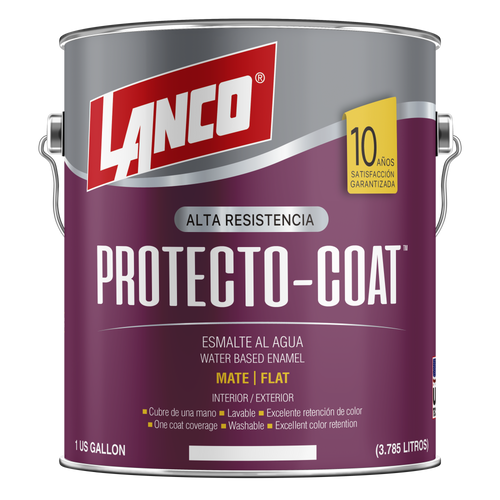 Lanco Esmalte al Agua Protecto Coat Mate ( Disponible en múltiples colores)