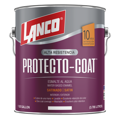Lanco Esmalte al Agua Protecto Coat Satín ( Disponible en Múltiples Colores)
