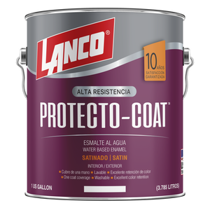 Lanco Esmalte al Agua Protecto Coat Satín ( Disponible en Múltiples Colores)