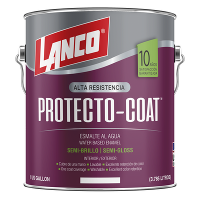 Lanco Esmalte al Agua Protecto Coat Semi Brillo (Disponible en Múltiples Colores)