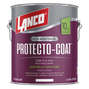 Lanco Esmalte al Agua Protecto Coat Semi Brillo (Disponible en Múltiples Colores)