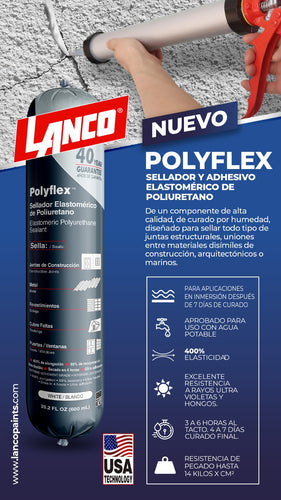 Lanco Sellador de Poliuretano Polyflex (Disponible en 3 Colores)