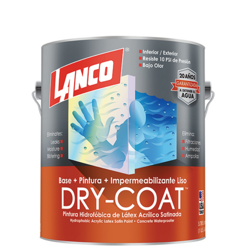 Lanco Esmalte Impermeabilizante Dry-Coat - Satin (Disponible en Múltiples Colores)